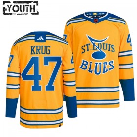 St. Louis Blues Trikot Torey Krug 47 Adidas 2022-23 Gelb Reverse Retro 2.0 Authentic - Kinder